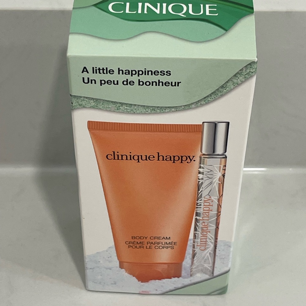 NIB-Clinique Happy Body Cream and Perfume Set - Orange